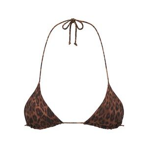 Ark Swimwear Triangle Bikini Top (Leopard Print, Size Small).